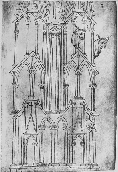 Elevazione della torre della Cattedrale di Laon da Villard de Honnecourt