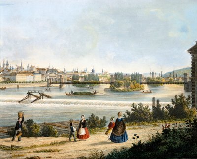 Praga sul fiume Moldava (Vltava) da Vincenc Morstadt
