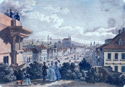 Mercato dei cavalli in Piazza Venceslao, Praga, 1835 da Vincenc and Geissler, F. Morstadt