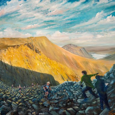 Dick guida i Billies al checkpoint 7, 2024 (olio su tela) da Vincent Alexander Booth
