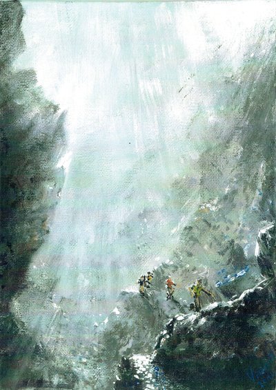 Gara di corsa sul sentiero di montagna da Vincent Alexander Booth