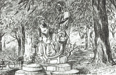 Statua nel Jardin Luxemburg Parigi, 2003 da Vincent Alexander Booth