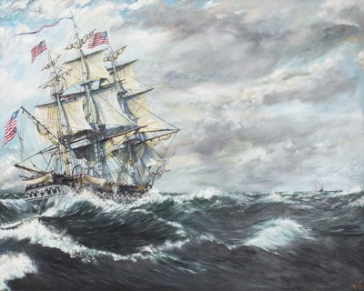 USS Constitution si dirige verso la Fregata HM Guerriere 19081812, 2003 da Vincent Alexander Booth