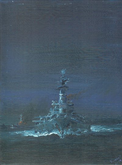 USS Washington avvista Kirishima sul radar a Guadalcanal 1942 da Vincent Alexander Booth