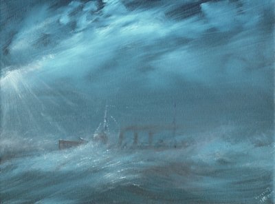 Cacciatorpediniere americano in una tempesta in mare 1917 da Vincent Alexander Booth