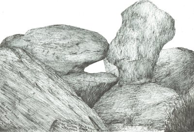rocce che si baciano su Kinder Scout da Vincent Alexander Booth