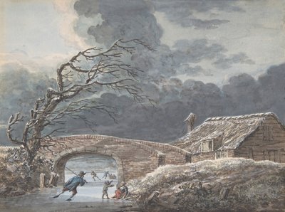 Paesaggio invernale con pattinatori su un canale ghiacciato, n.d. da Vincent Jansz. van der Vinne