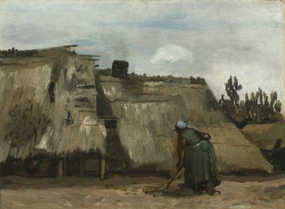 Contadina che scava davanti alla sua casetta, c. 1885 da Vincent van Gogh