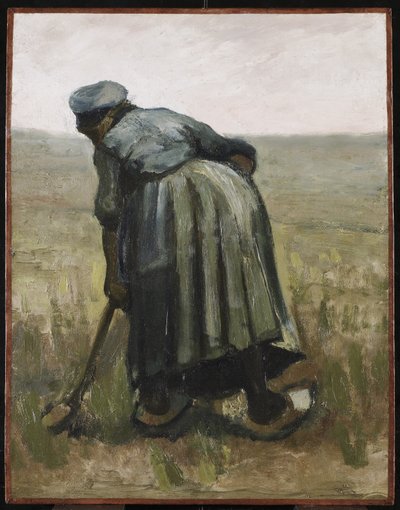 Una donna con una vanga, vista da dietro da Vincent van Gogh