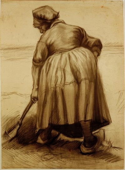 Contadina che scava da Vincent van Gogh