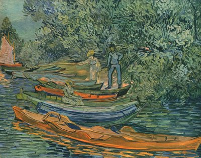 Riva del fiume con barche a remi ad Auvers, 1890, 1947 da Vincent van Gogh