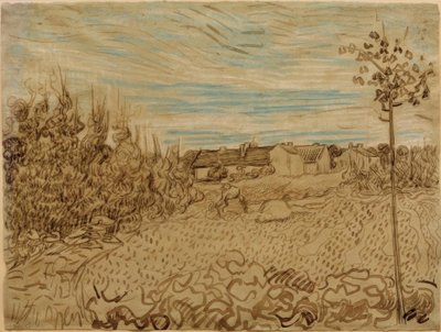 Casale in un campo da Vincent van Gogh