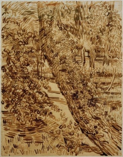 Albero con edera nel giardino del sanatorio da Vincent van Gogh