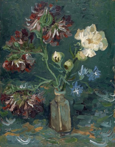 Bottiglia con peonie e delphinium blu da Vincent van Gogh