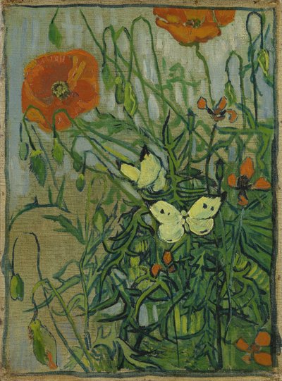 Farfalle e papaveri da Vincent van Gogh