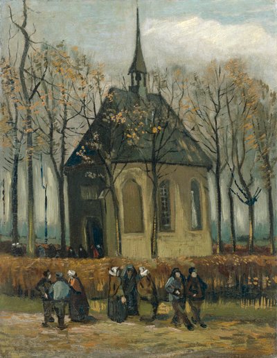 Congregazione che lascia la chiesa riformata di Nuenen da Vincent van Gogh