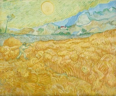 Il raccolto, campo di grano con mietitore da Vincent van Gogh