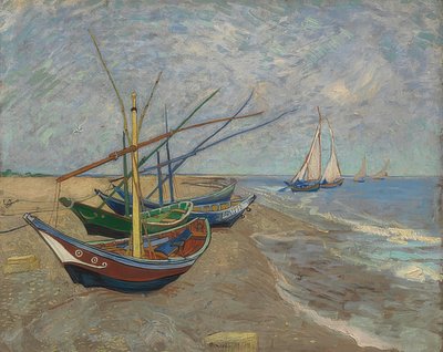 Barche da pesca sulla spiaggia di Les Saintes-Maries-de-la-Mer. Arles, giugno 1888 da Vincent van Gogh