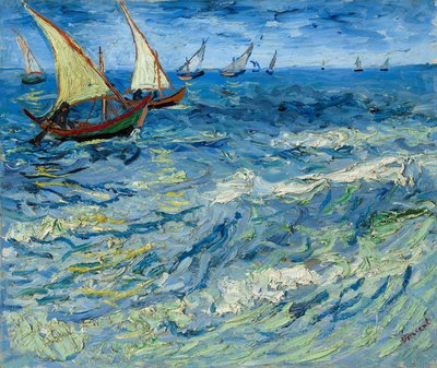 Barche da pesca a Saintes-Maries / Paesaggio marino a Saintes-Maries da Vincent van Gogh