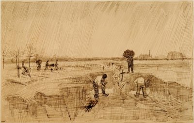 Cimitero sotto la pioggia da Vincent van Gogh
