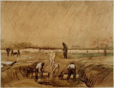 Cimitero sotto la pioggia da Vincent van Gogh