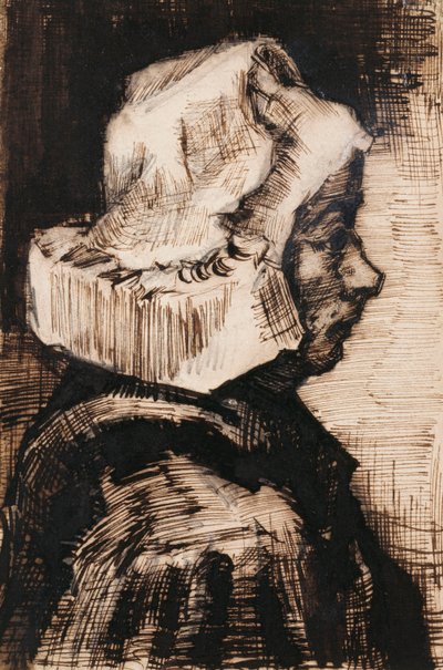 Testa di una contadina, rivolta a destra, 1884 da Vincent van Gogh