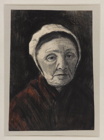 Testa di una vecchia donna con cappello di Scheveninger, 1882-83 da Vincent van Gogh