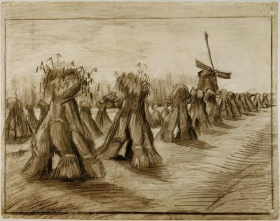 Fascio di grano e mulino a vento da Vincent van Gogh