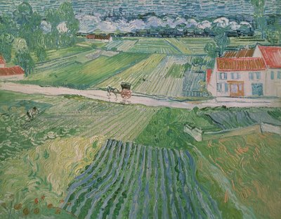 Paesaggio ad Auvers dopo la pioggia (Paesaggio con carrozza e treno) da Vincent van Gogh