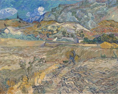 Paesaggio a Saint-Rémy (Campo recintato con contadino) da Vincent van Gogh