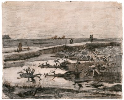 Paesaggio con tronchi di palude (Lavori nei campi) da Vincent van Gogh