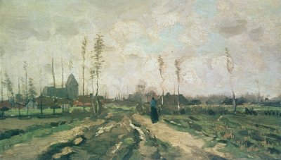 Paesaggio con una Chiesa e Case, Nuenen, 1885 da Vincent van Gogh
