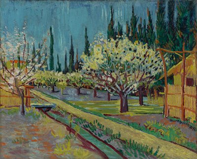Frutteto bordato da cipressi da Vincent van Gogh