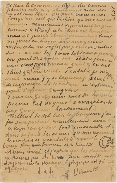 Pagina di una Lettera da Vincent a suo Fratello Theo, eseguita ad Arles, 1888 da Vincent van Gogh