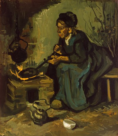 Contadina che cucina vicino al camino da Vincent van Gogh