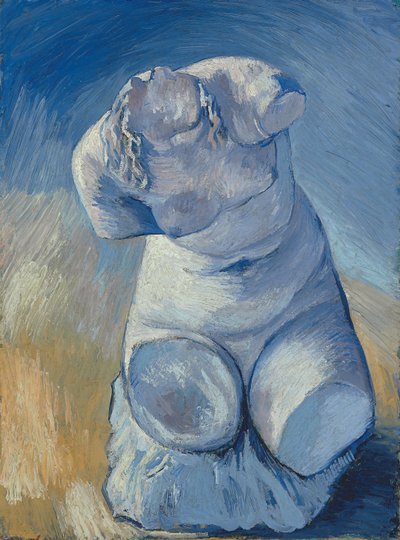 Statuetta in gesso: torso femminile, vista frontale; Statuette de plâtre: Torse de femme, vue de face, 1887 da Vincent van Gogh