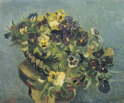 Vaso di viole del pensiero su un piccolo tavolo da Vincent van Gogh