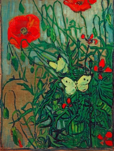 Farfalle su papaveri da Vincent van Gogh