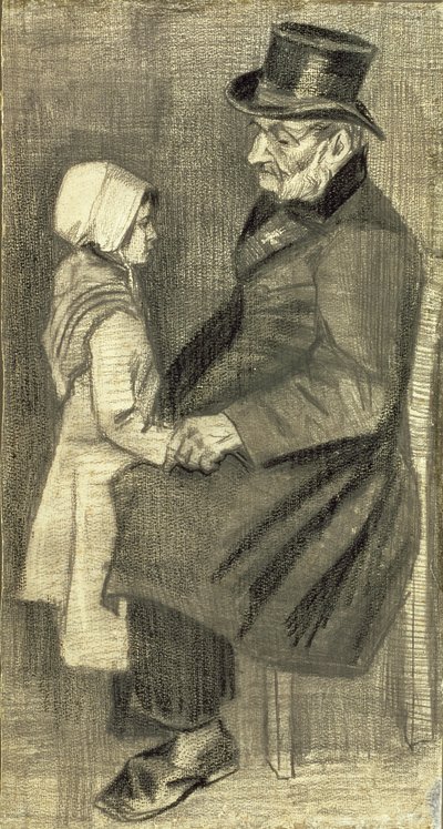 Uomo Seduto con sua Figlia, 1882 da Vincent van Gogh