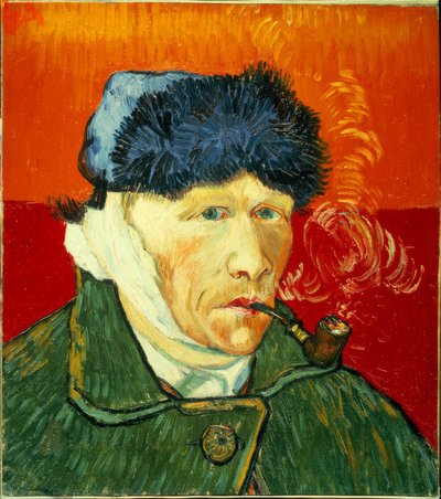 Autoritratto con berretto di pelliccia, orecchio bendato e pipa da Vincent van Gogh