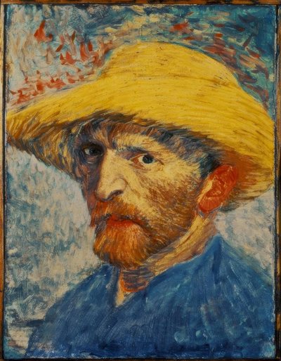 Autoritratto con cappello di paglia giallo da Vincent van Gogh