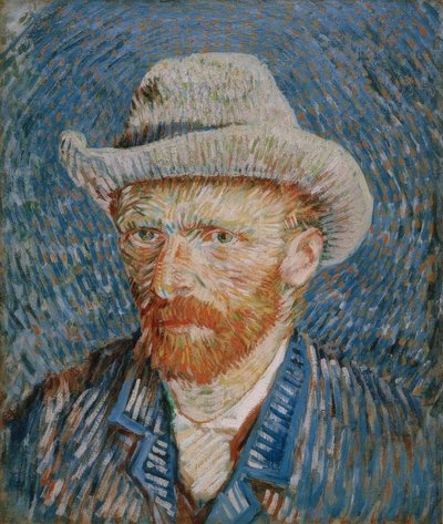 Autoritratto con cappello di feltro grigio da Vincent van Gogh