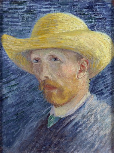 Autoritratto con cappello di paglia (dettaglio) da Vincent van Gogh