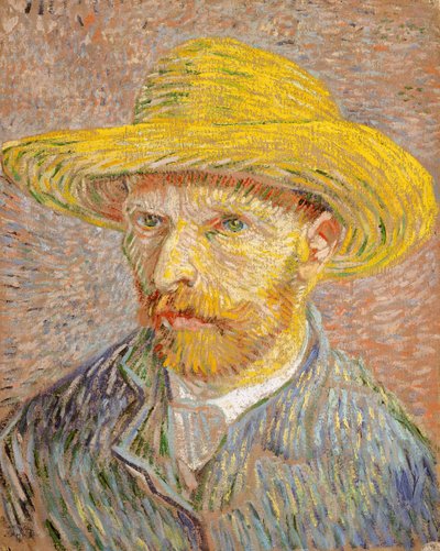 Autoritratto con cappello di paglia recto: La pelatrice di patate, 1887 da Vincent van Gogh