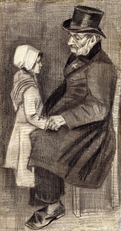 Uomo seduto con bambina; Homme Assis avec Fillete, 1882 da Vincent van Gogh