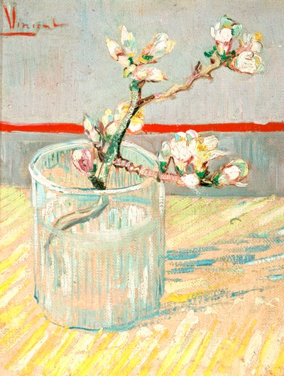 Ramo di mandorlo in fiore in un bicchiere, 1888 da Vincent van Gogh