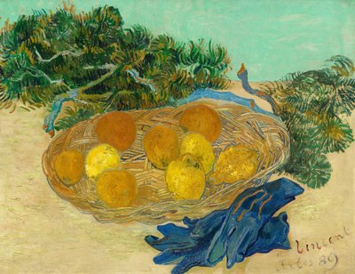 Natura morta di arance e limoni con guanti blu da Vincent van Gogh