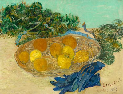 Natura morta di arance e limoni con guanti blu da Vincent van Gogh