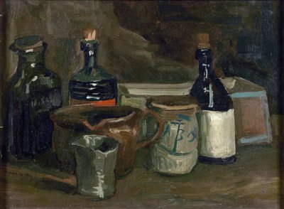 Natura morta con bottiglie e ceramiche da Vincent van Gogh