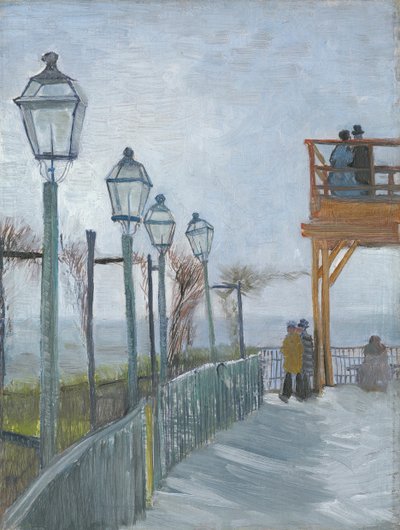 Terrazza e piattaforma di osservazione al Moulin de Blute-Fin, Montmartre (inizio 1887) da Vincent van Gogh